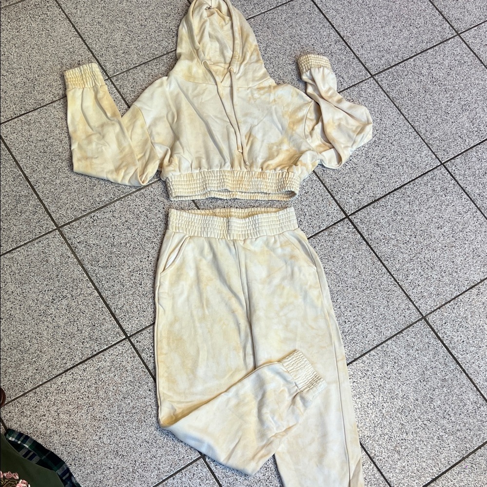 Adika Cream Hoodie and Jogger Set - Picture 1 of 4
